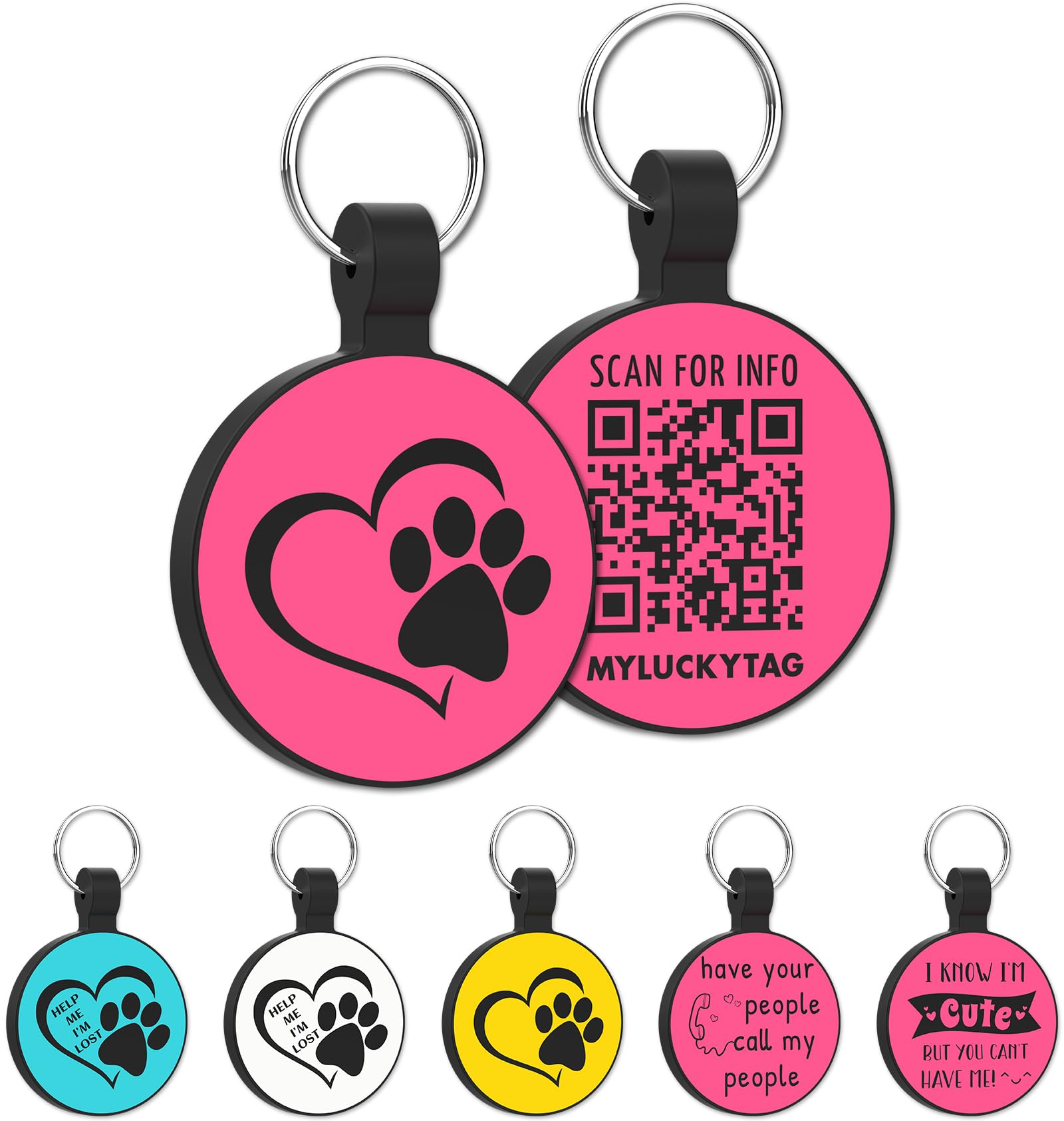 QR Code Silicone Pet ID Tag | Smart Digital Dog & Cat Tag