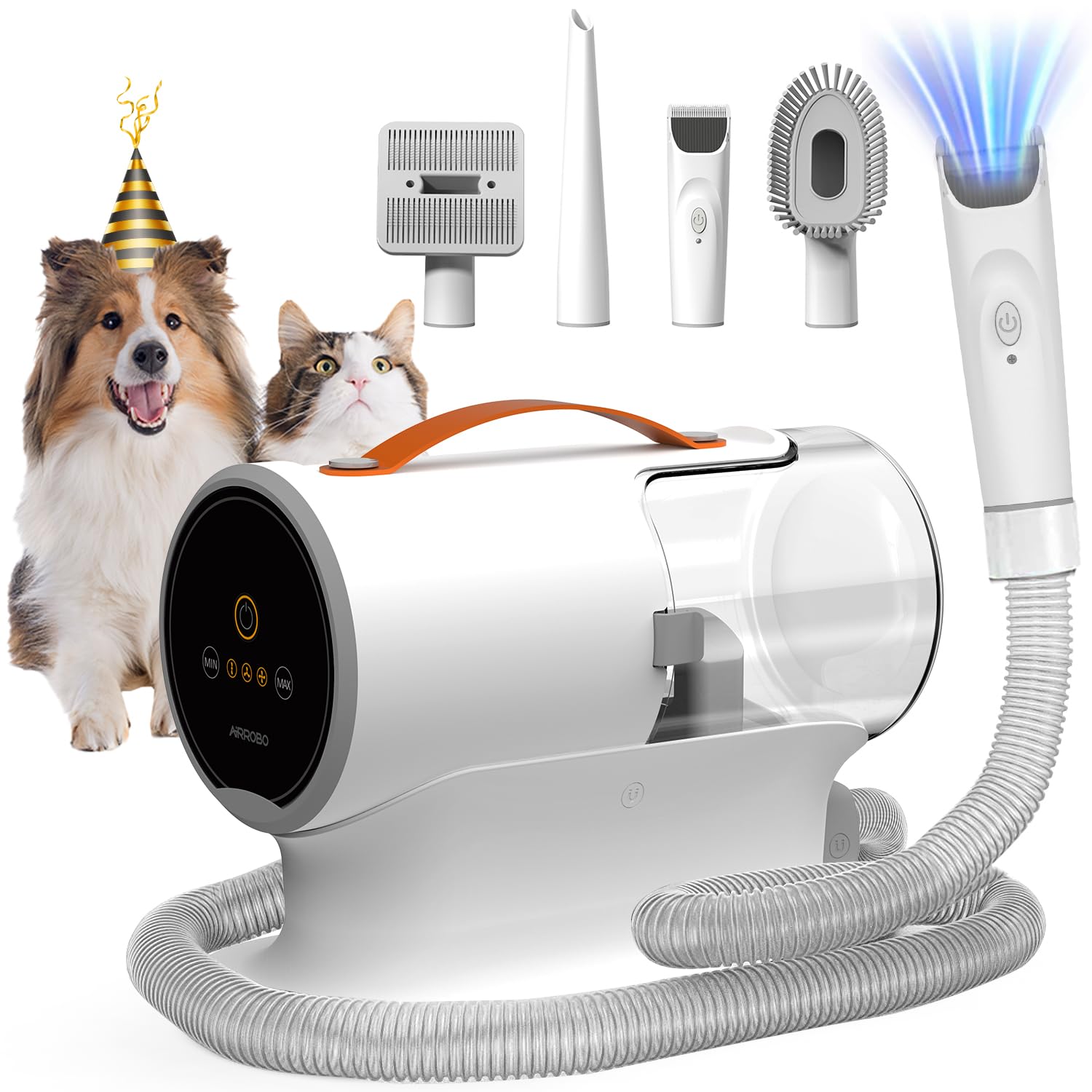 AIRROBO Dog Grooming Vacuum Kit 5-in-1 | 12000Pa Strong Suction | 2L Large Capacity