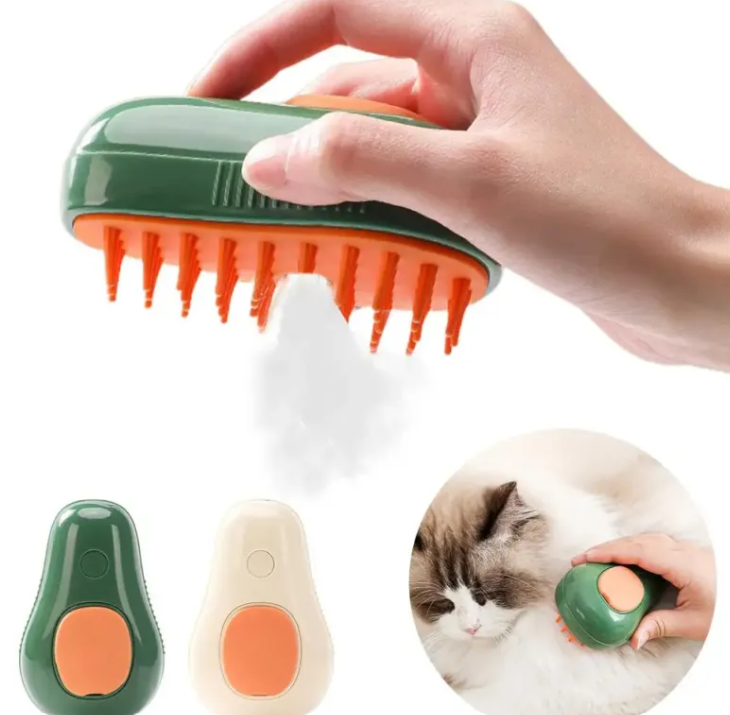3-in-1 Steam Pet Grooming Brush | Detangle, Massage & Shine